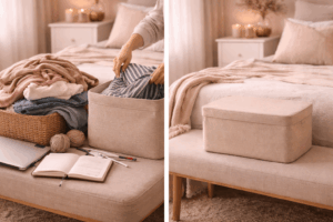 Stapel an To-Do`s aufgeräumt in Kisten räumen auch dein Nervensystem auf